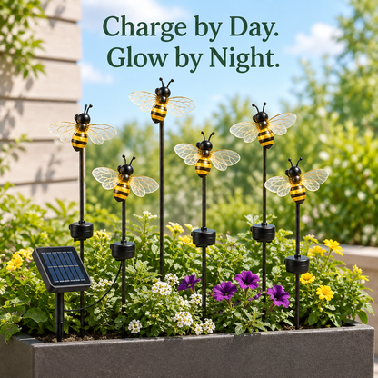 Solar Bee Garden Lights - real use