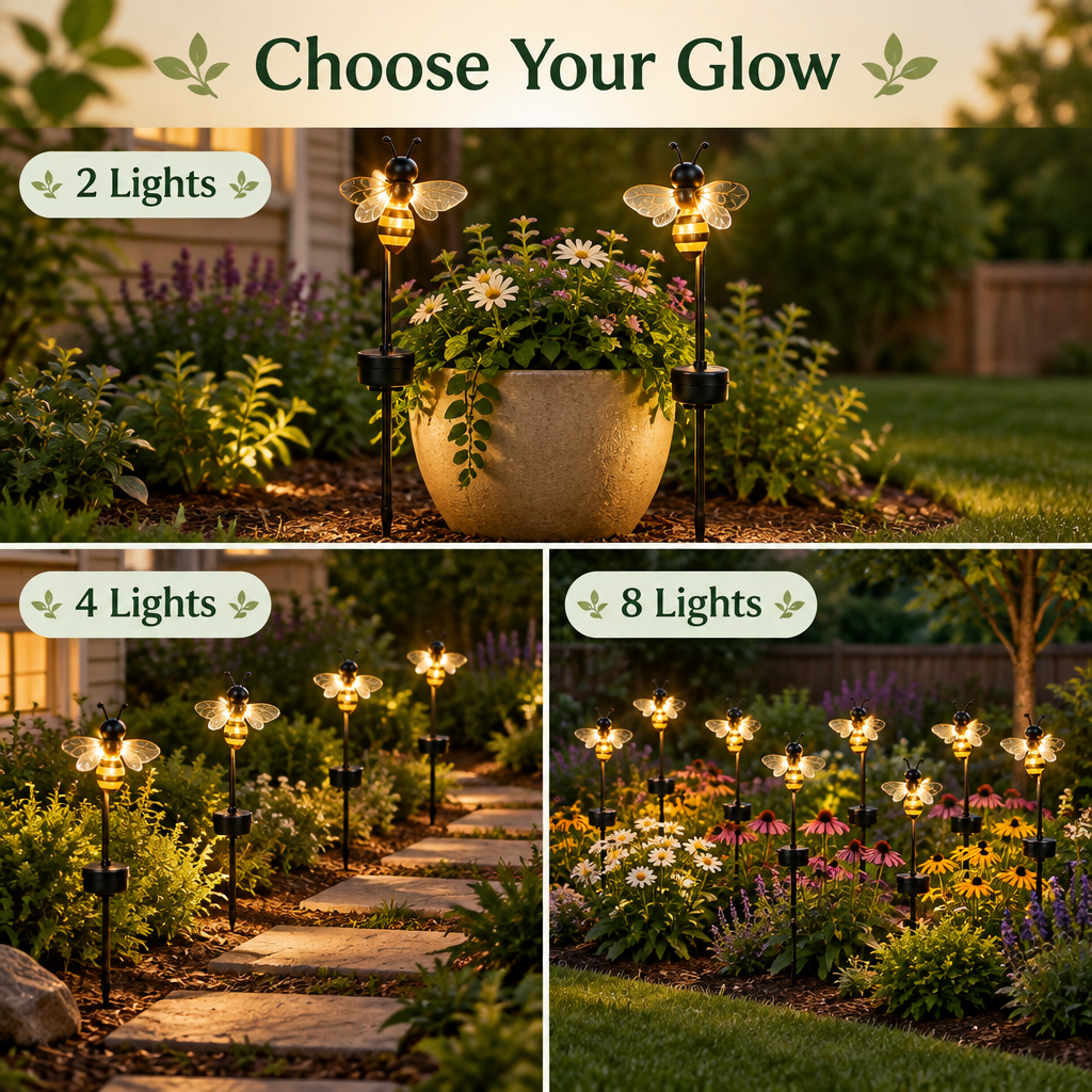 Solar Bee Garden Lights - variant guide
