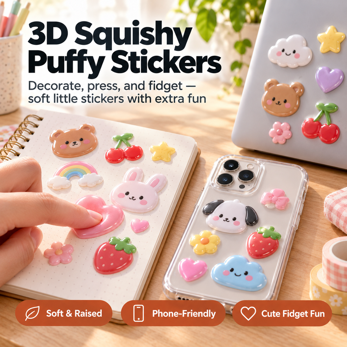 3D Squishy Puffy Stickers - premium featured image