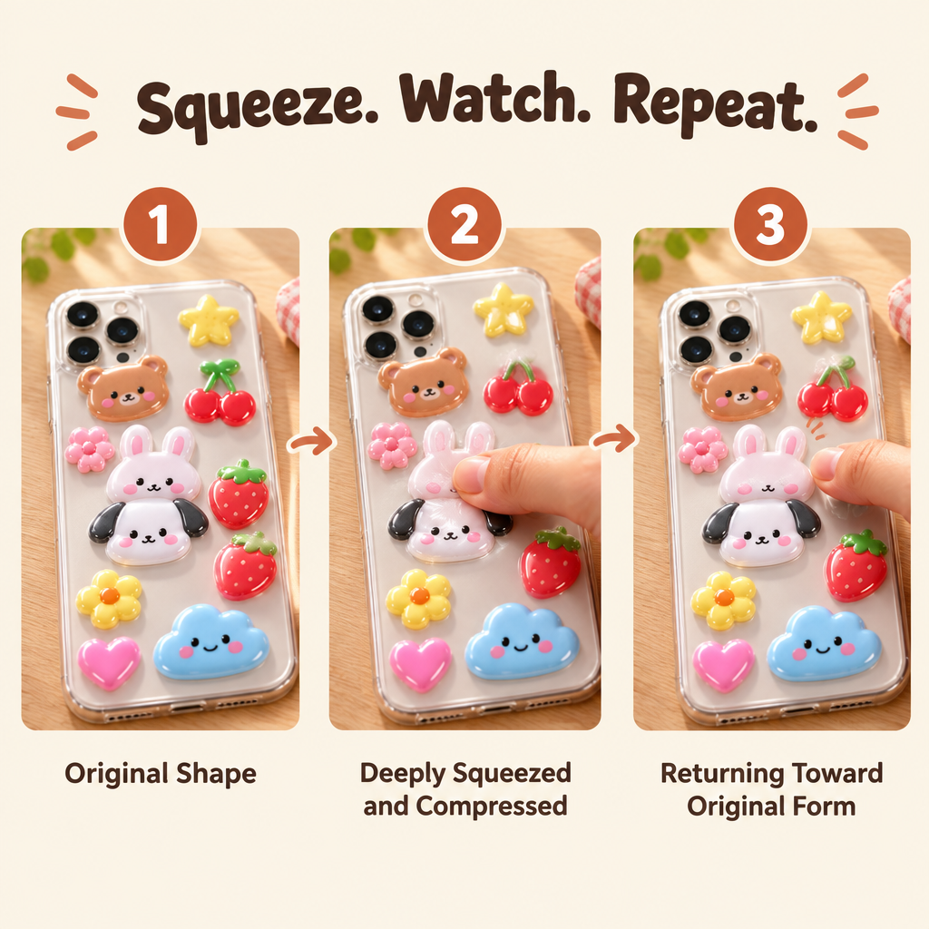 3D Squishy Puffy Stickers - squeeze and rebound