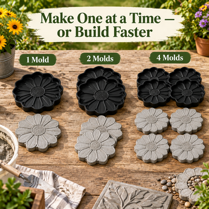Reusable Sunflower Stepping Stone Mold - variant guide