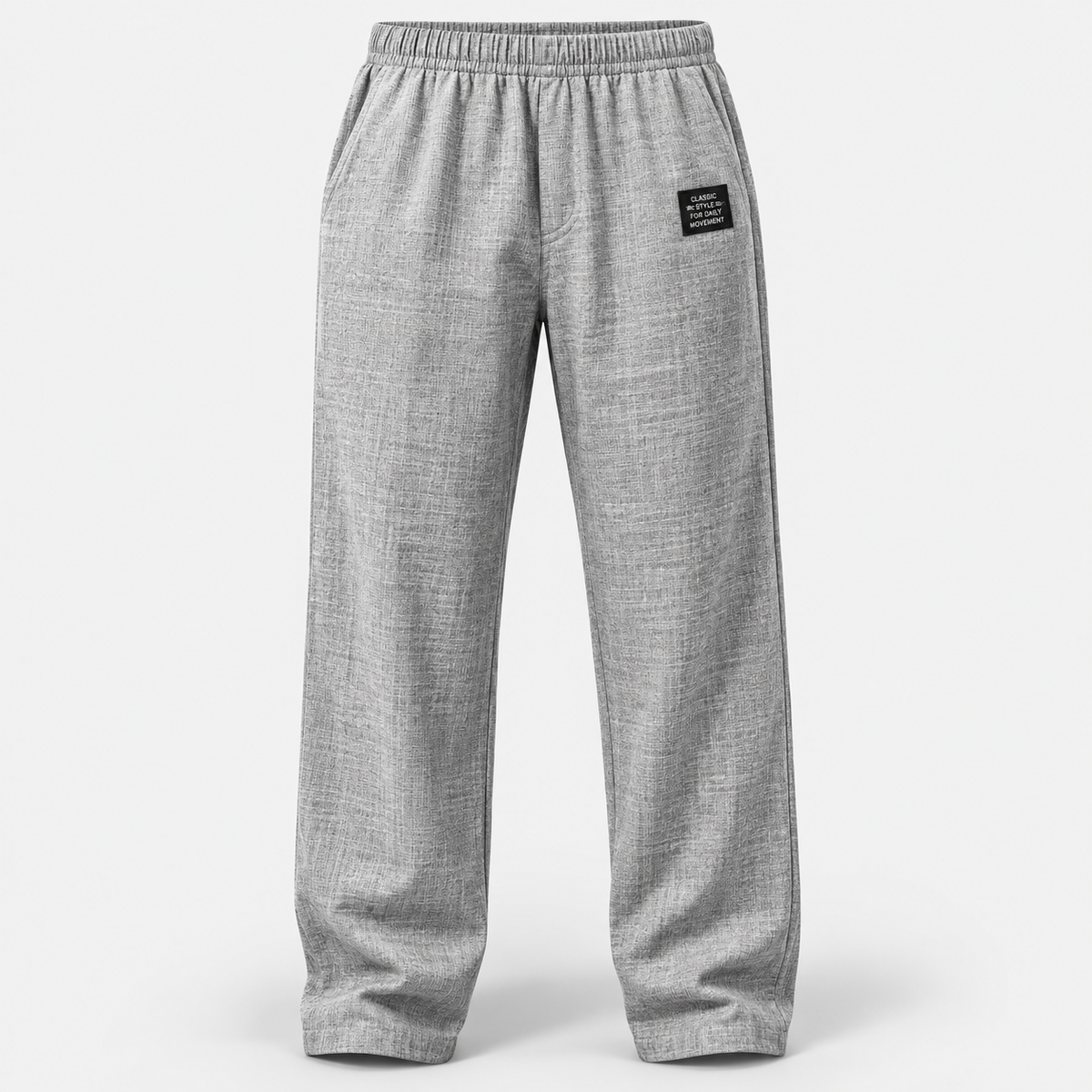 Gray breathable straight-leg trousers product image