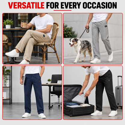 Breathable straight-leg trousers lifestyle occasions graphic