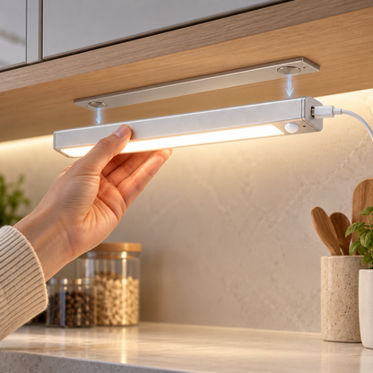 Magnetic removable LED light bar with USB-C charging