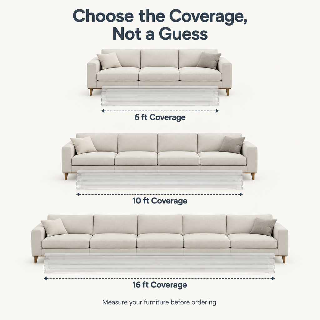 Adjustable Under-Couch Gap Blocker - coverage guide