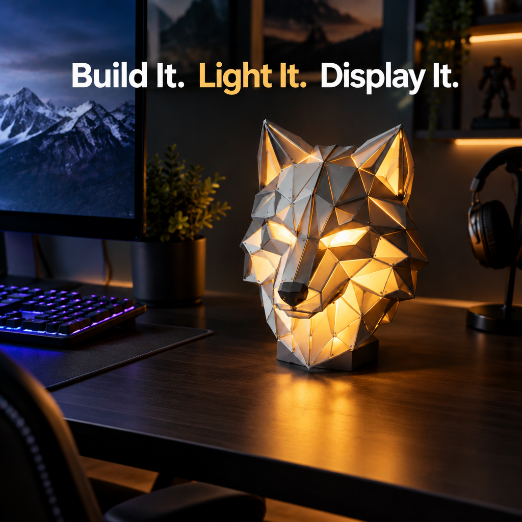 DIY Wolf Night Light Building Kit - premium hero