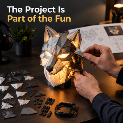 DIY Wolf Night Light Building Kit - real use