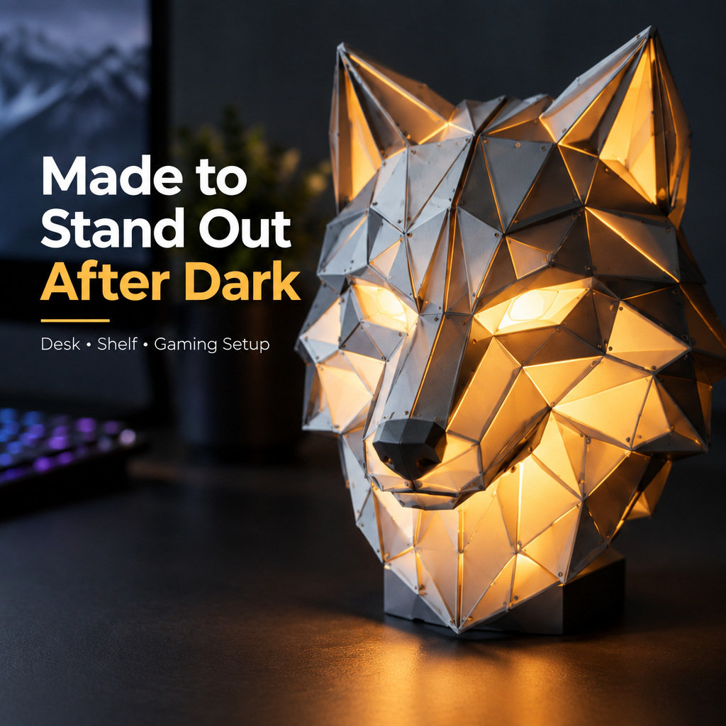 DIY Wolf Night Light Building Kit - feature detail