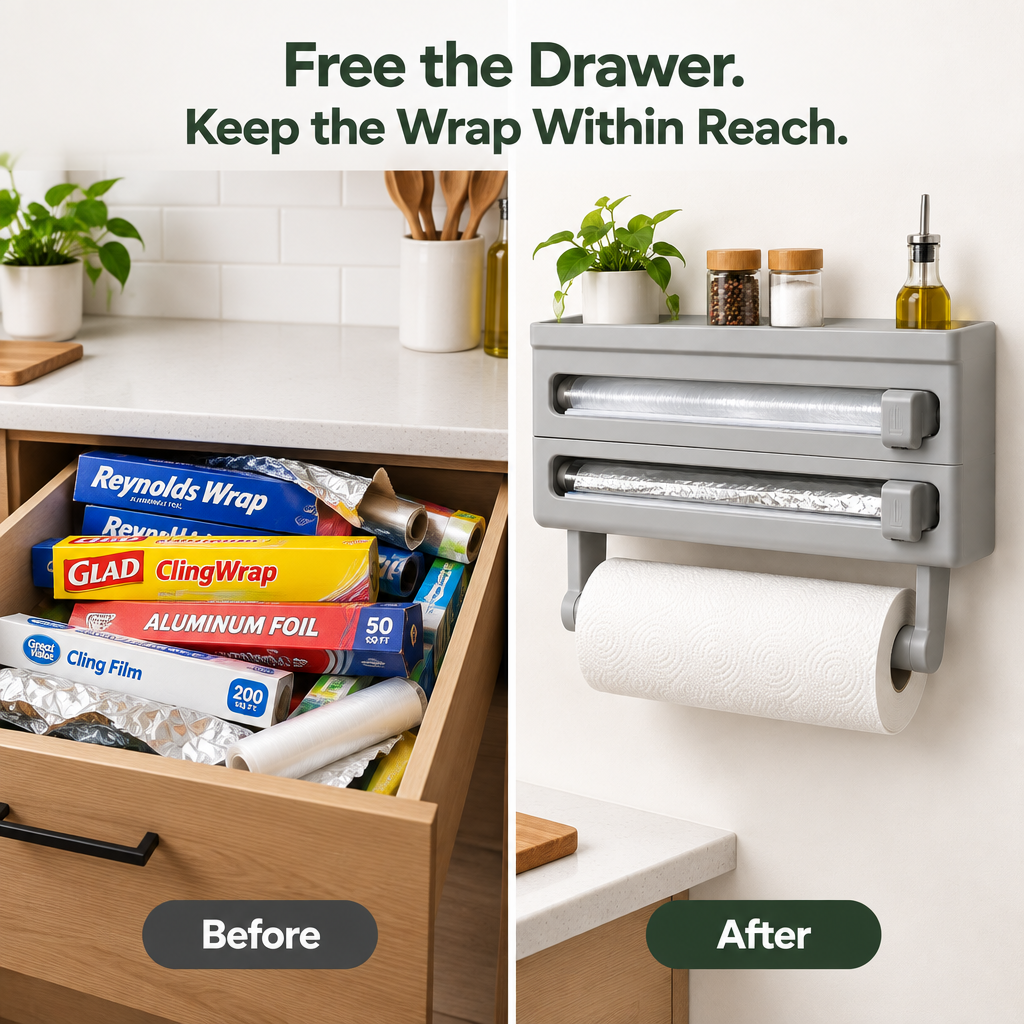 Wall-Mounted Wrap & Foil Dispenser - feature detail