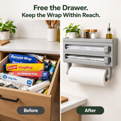 Wall-Mounted Wrap & Foil Dispenser - feature detail